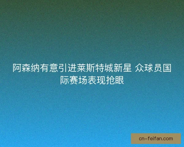阿森纳有意引进莱斯特城新星 众球员国际赛场表现抢眼