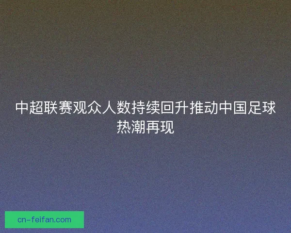 中超联赛观众人数持续回升推动中国足球热潮再现