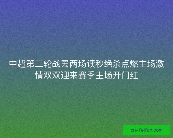 中超第二轮战罢两场读秒绝杀点燃主场激情双双迎来赛季主场开门红 中超第二轮战罢两场读秒绝杀点燃主场激情双双迎来赛季主场开门红