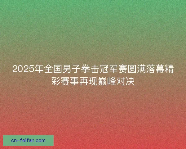 2025年全国男子拳击冠军赛圆满落幕精彩赛事再现巅峰对决 2025年全国男子拳击冠军赛圆满落幕精彩赛事再现巅峰对决